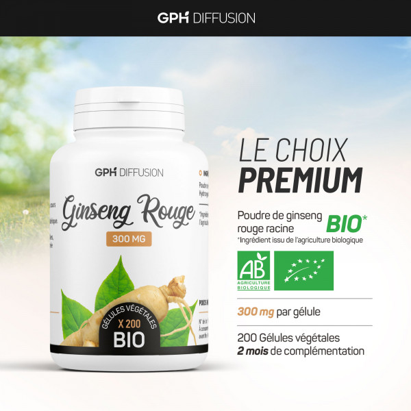 Ginseng rouge racine biologique 300 mg