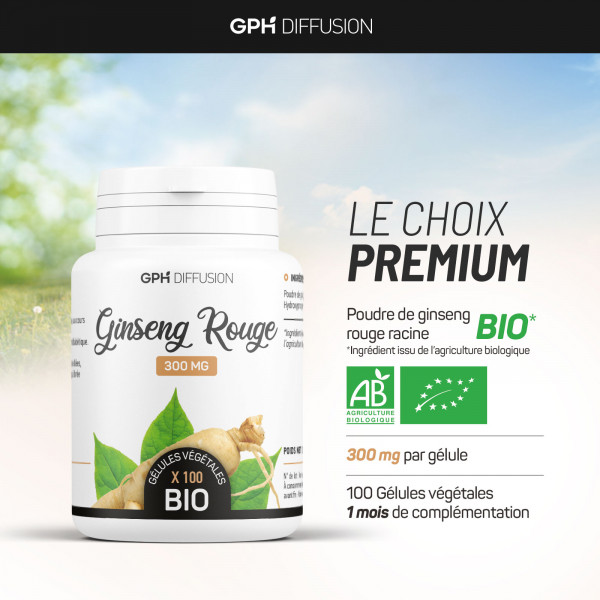 Ginseng rouge racine biologique 300 mg
