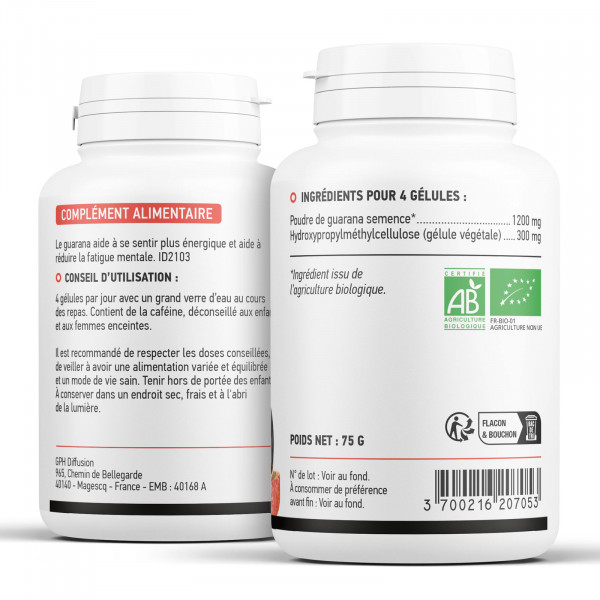 Guarana biologique 300 mg