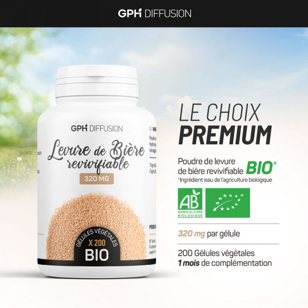 Levure de bière biologique 320mg - 200 gélules végétales