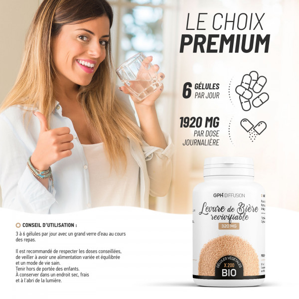 Levure de bière biologique 320mg - 200 gélules végétales