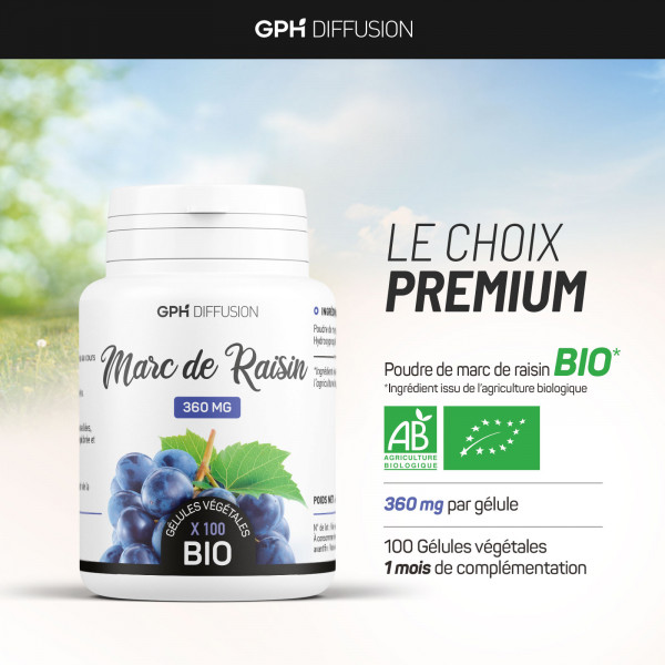 Marc de Raisin Bio - 360mg - Gélules végétales