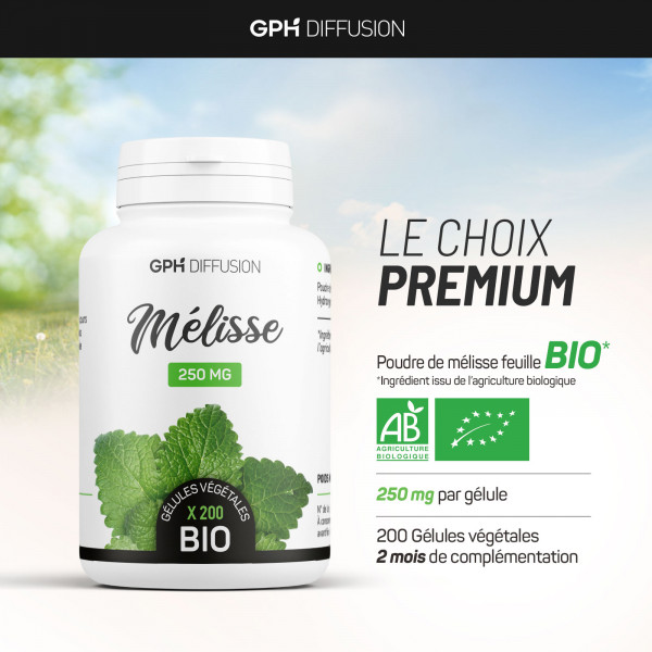 Mélisse Bio - 250 mg - 200 Gélules Végétales