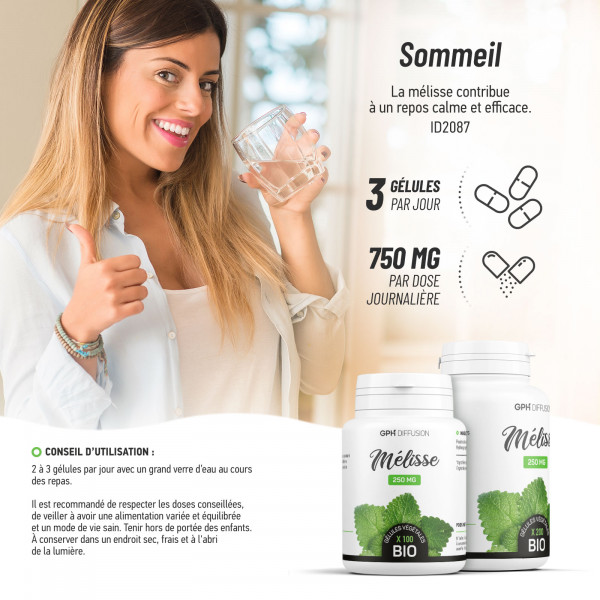 Mélisse Bio - 250 mg - 200 Gélules Végétales