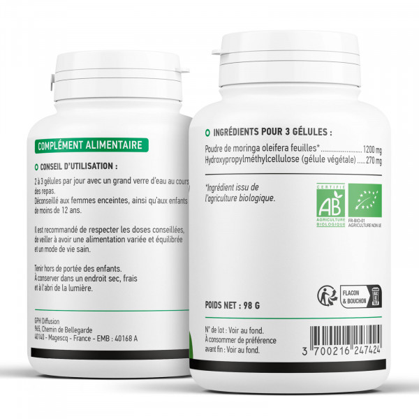 Moringa oleifera biologique - 400mg