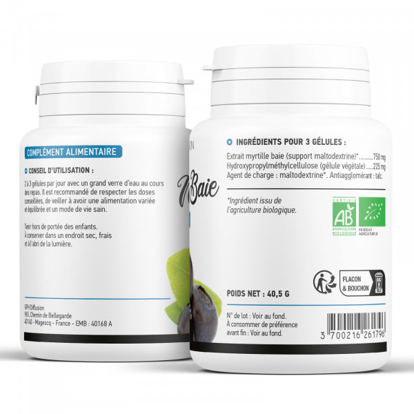 Baie de Myrtille Bio - 200 gélules