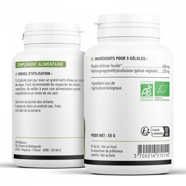 Olivier feuille biologique 200 mg
