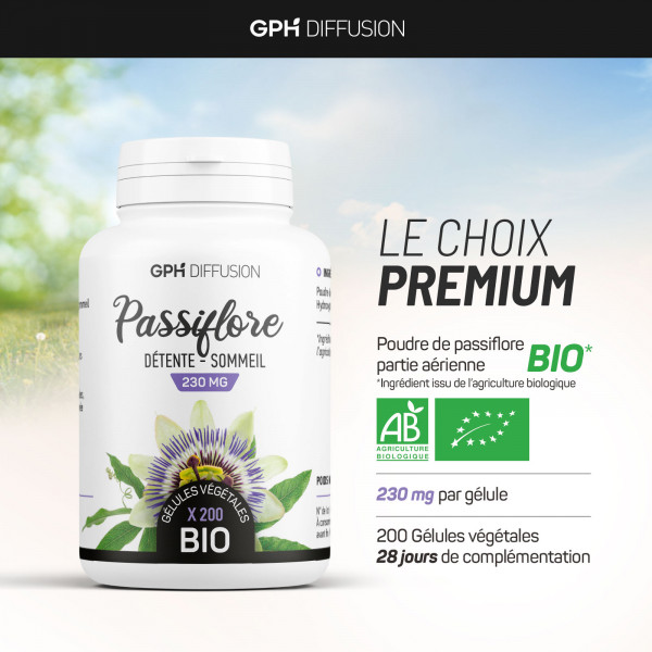 Passiflore bio 200 gélules végétales à 250mg