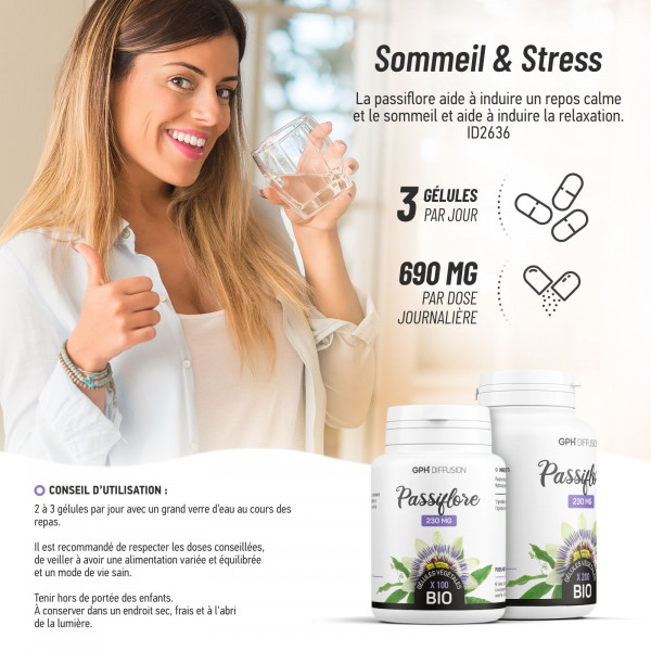 Passiflore bio 200 gélules végétales à 250mg
