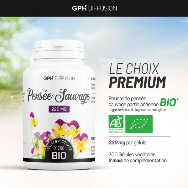 Pensée sauvage bio 200 gelules végétales à 220mg
