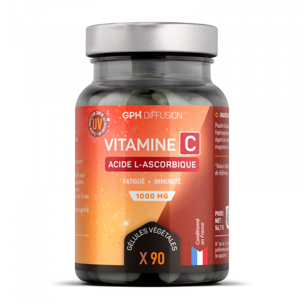 Vitamine C 1000 mg - Acide Ascorbique - Gélules Végétales