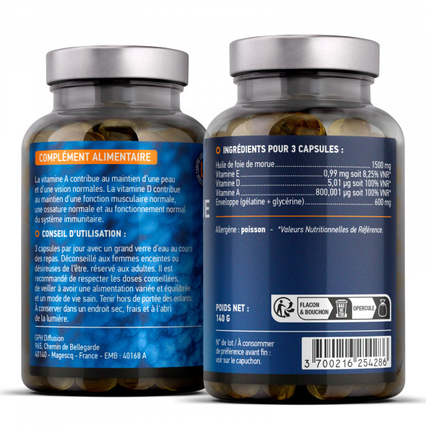 Huile de Foie de Morue - 200 capsules