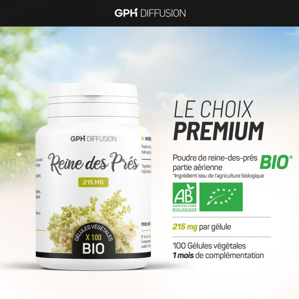 Reine des Prés Bio - 215 mg - 200 gélules végétales