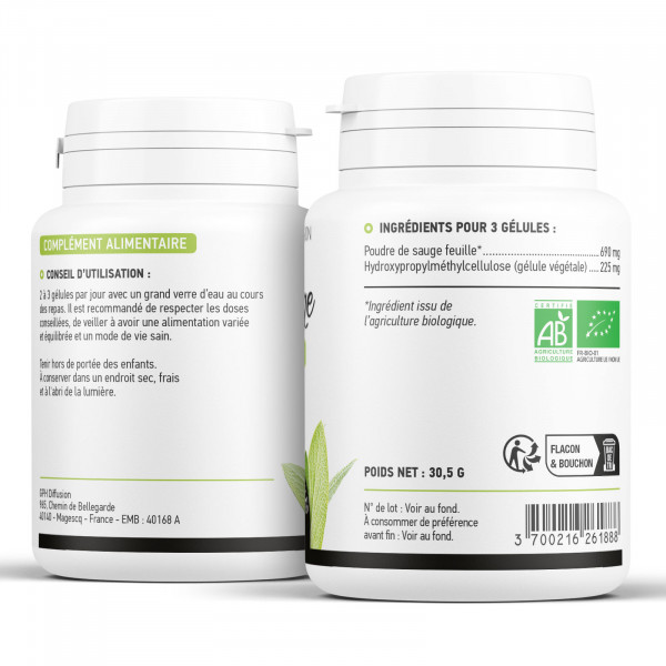 Sauge feuille biologique 230 mg