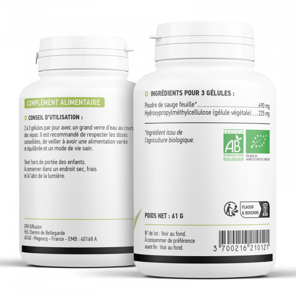 Sauge feuille biologique 230 mg