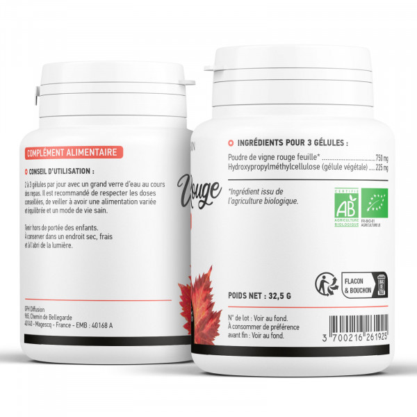 Vigne rouge feuille biologique 250 mg