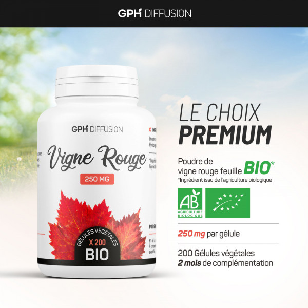 Vigne rouge feuille biologique 250 mg
