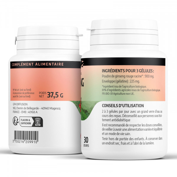 Ginseng Rouge Bio - 200 gélules
