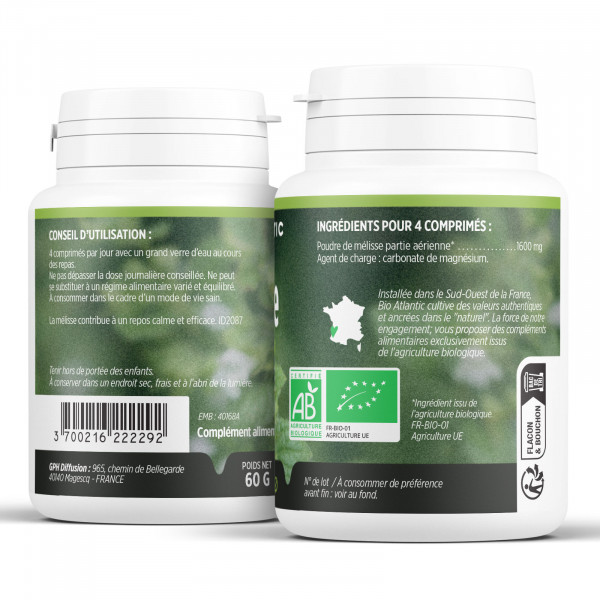 Mélisse Bio - 400mg - 200 comprimés