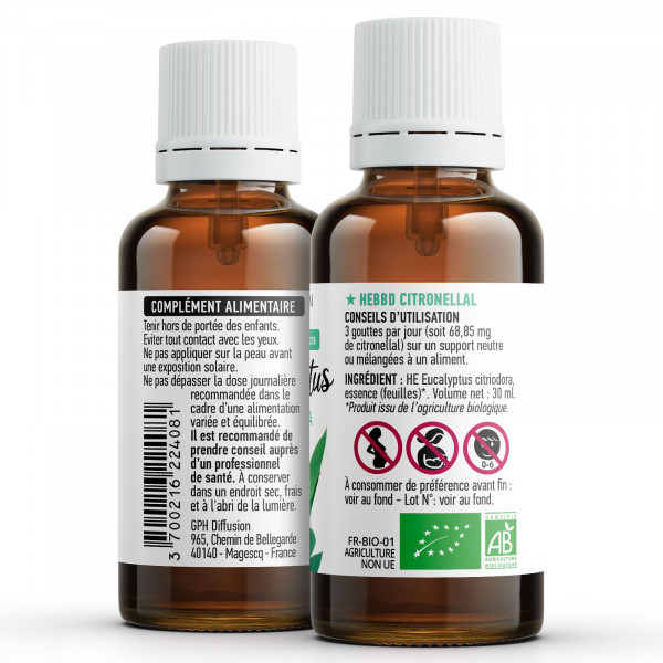 Huile Essentielle d'Eucalyptus Citriodora Bio