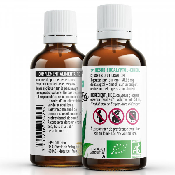 Huile Essentielle d'Eucalyptus Globulus Bio
