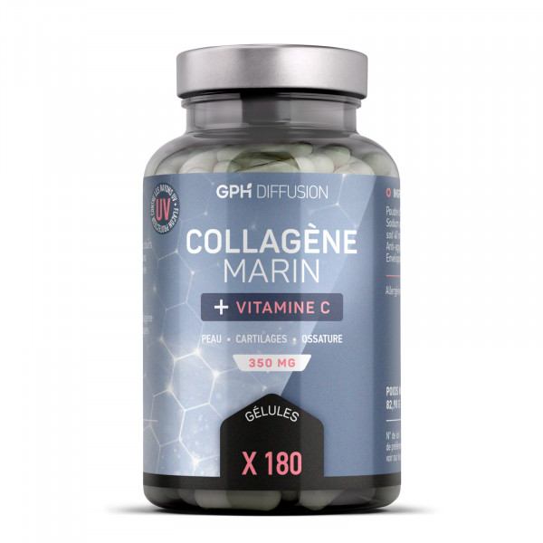 Collagène marin + Vitamine C - 350 mg - 180 gélules