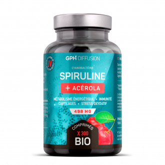 SPIRULINE + ACEROLA BIO - 498mg - 300 comprimés