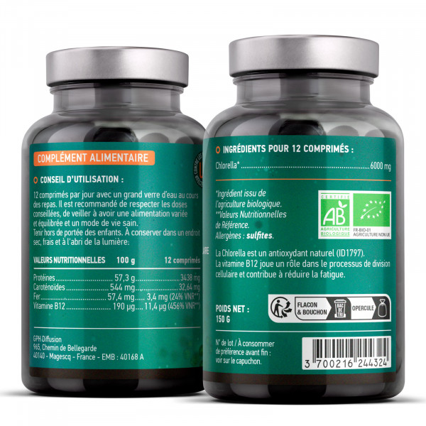 Chlorella Bio - 500 mg - 300 comprimés