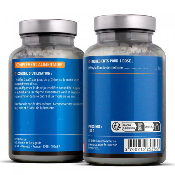 Poudre MSM - 2 g - 150 grammes