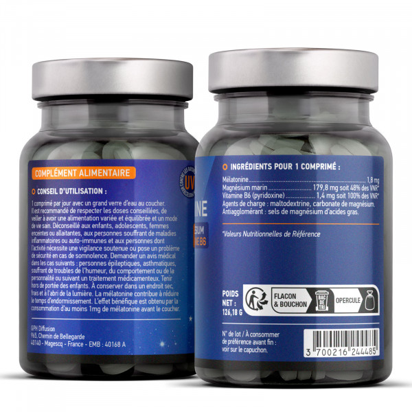 Mélatonine Fort - 1.8mg - 180 comprimés