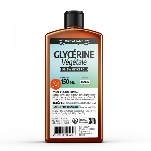 Glycérine Végétale - 1kg + 25% - 1Litre