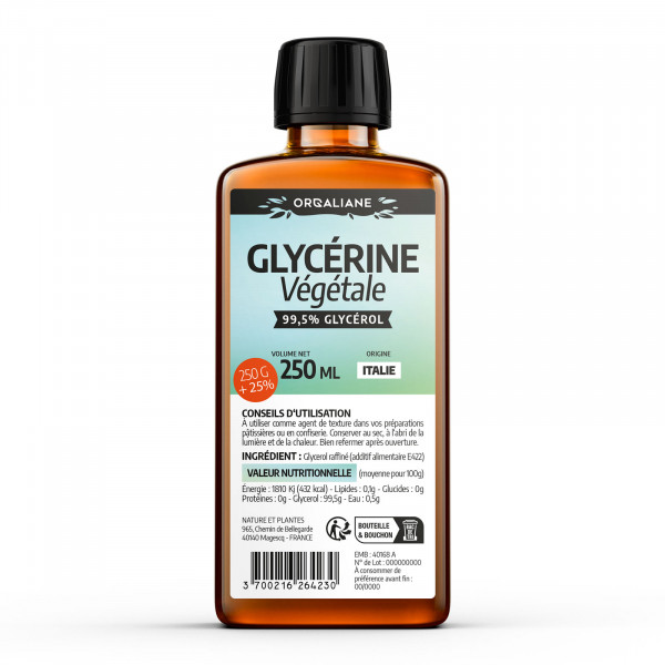 Glycérine Végétale - 1kg + 25% - 1Litre
