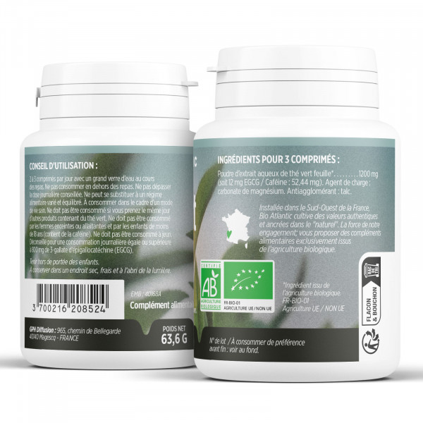 Comprimés Bio - Thé Vert 200