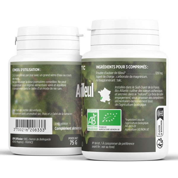 Aubier de Tilleul Bio 400mg 200 comprimés