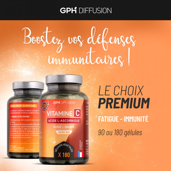Vitamine C 1000 mg - Acide Ascorbique - Gélules Végétales