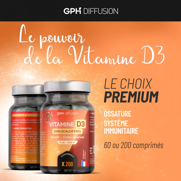 Vitamine D - 5 ug - 200 Comprimés