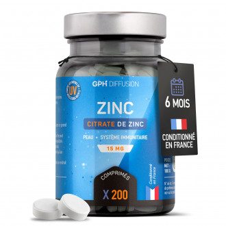 Citrate de Zinc - 15 mg - 200 comprimés