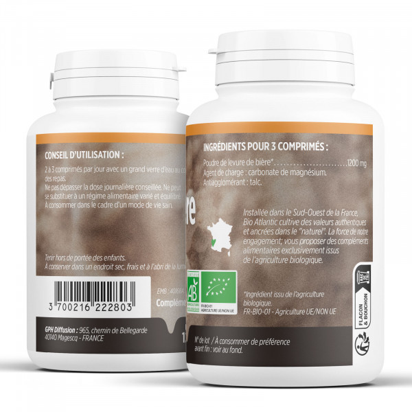 Levure de bière Bio 400mg - 200 Comprimés