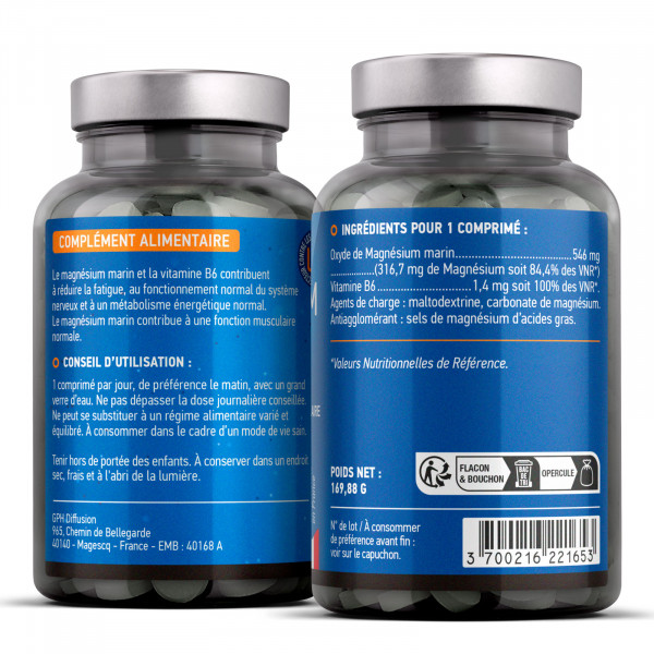 Magnésium Marin + Vitamine B6 - 548 mg - 200 comprimés