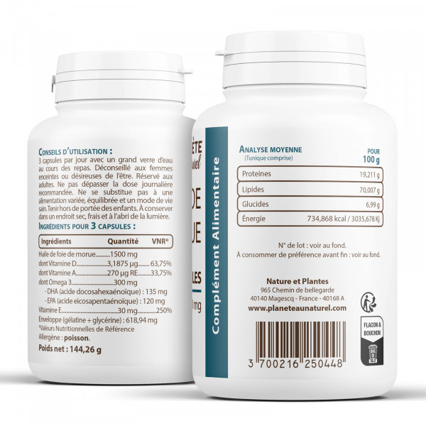 Huile de Foie de Morue - 500 mg - 200 capsules