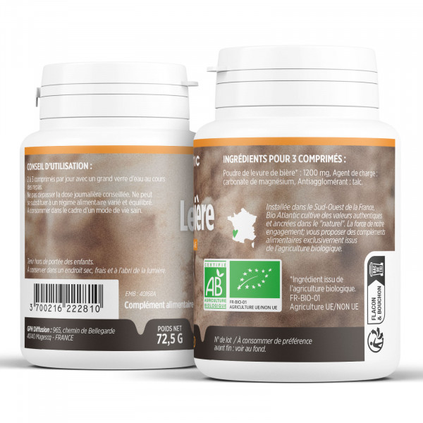 Levure de bière Bio 400mg - 200 Comprimés