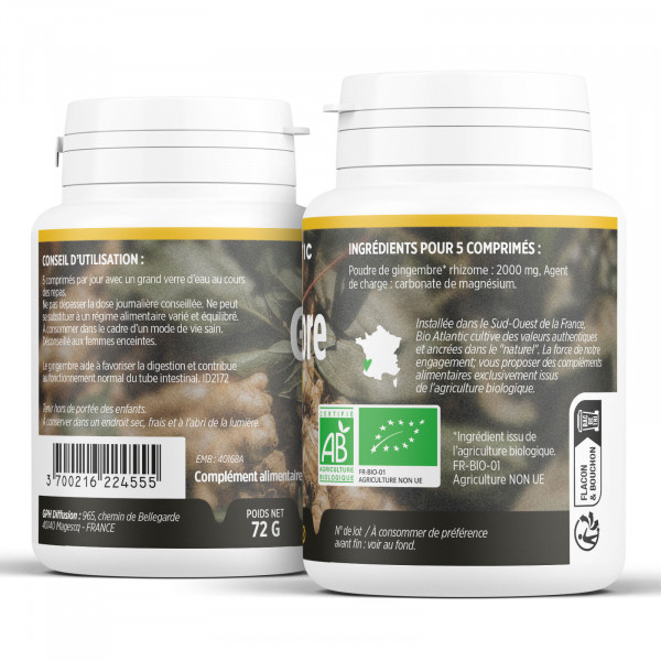 Gingembre Bio - 400 mg - 200 comprimés