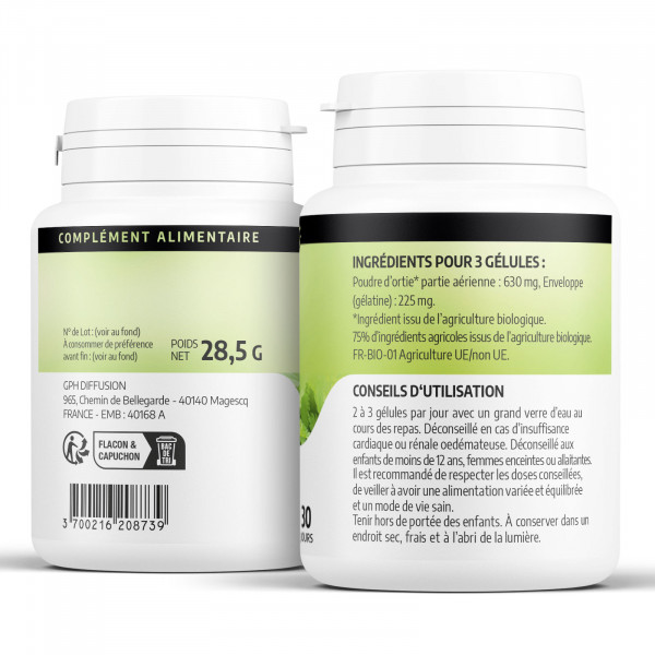 Ortie Bio (Feuille) - 200 gélules - 210mg
