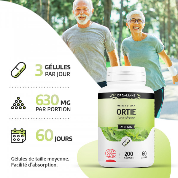 Ortie Bio (Feuille) - 200 gélules - 210mg
