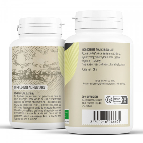 Ortie feuille Bio - 210 mg - Gélules végétales
