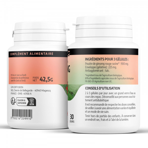 Ginseng Rouge Bio - 200 gélules