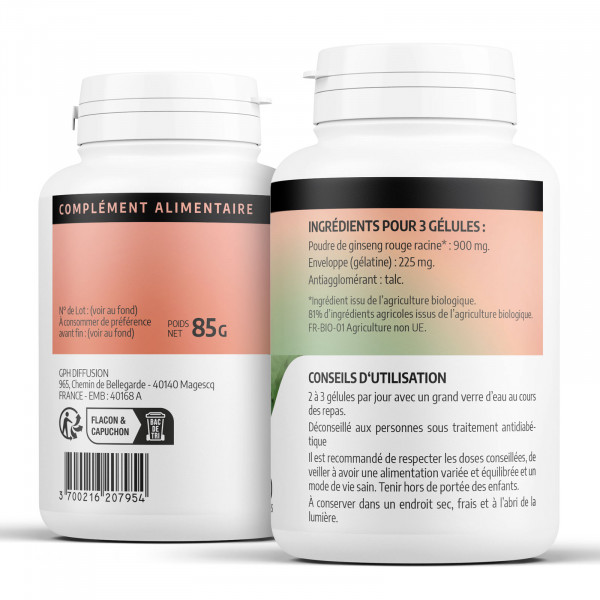 Ginseng Rouge Bio - 200 gélules