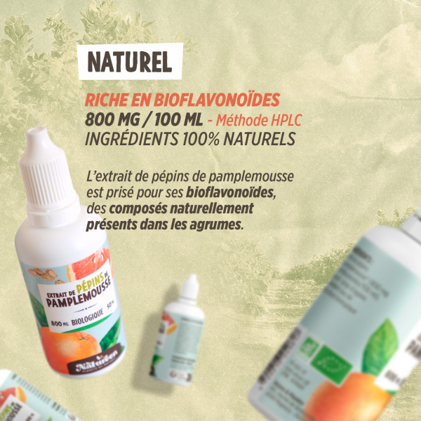 Extrait de Pépins de Pamplemousse Bio 800mg - 100ml - (EPP)