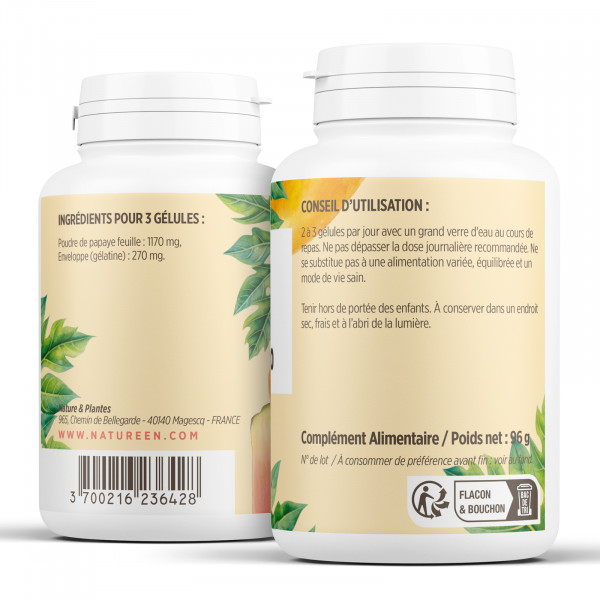 Papaye feuille - 280mg - 200 gélules