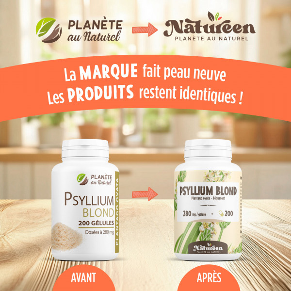 Psyllium Blond Téguments - 220mg - 200 gélules